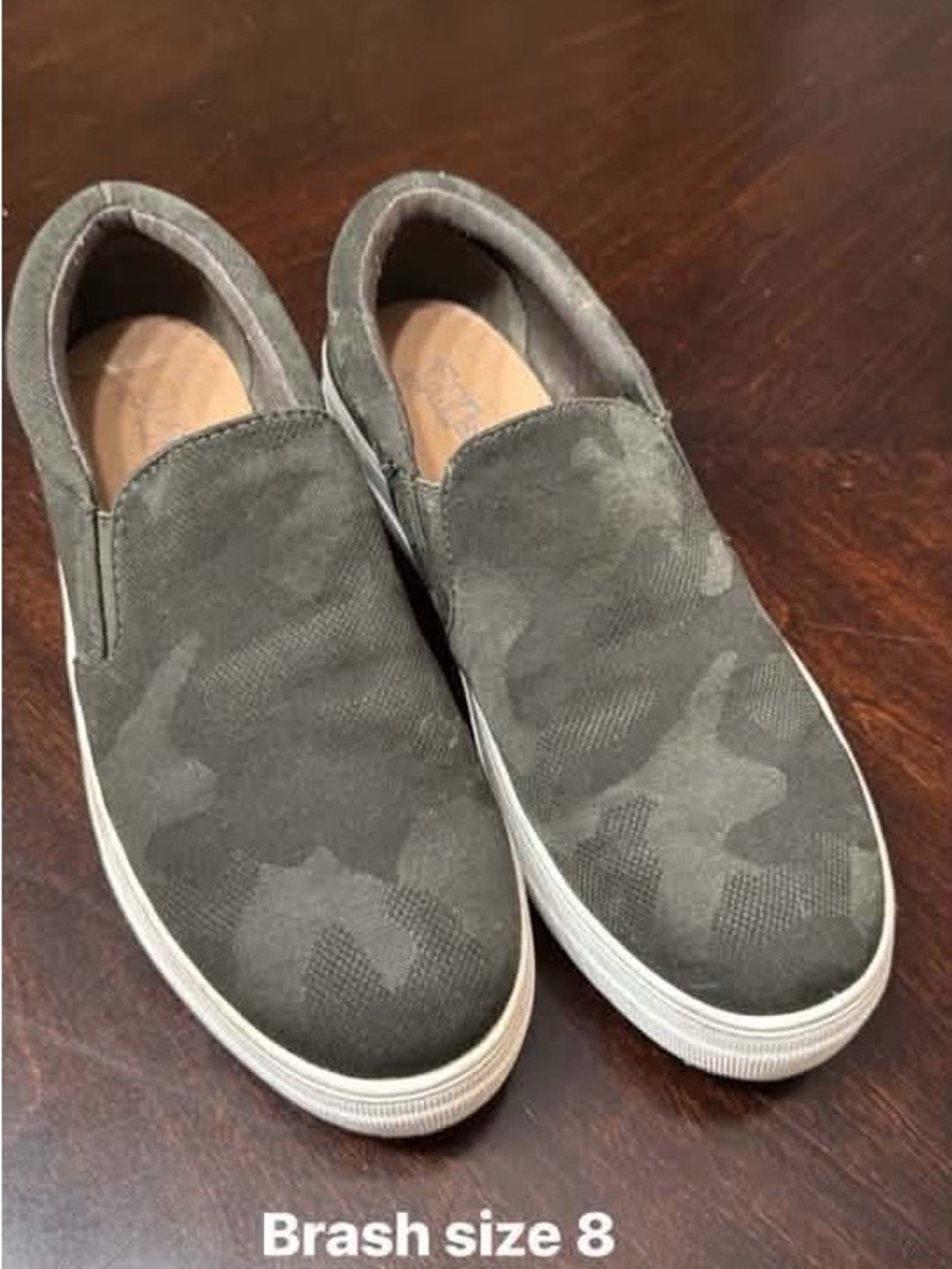 Brash Olive Camo Slip-On Sneakers